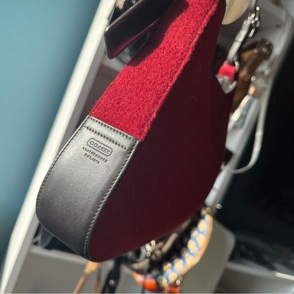 COACH Red Velvet Y2K Soho Hampton Hobo baguette Mini Bag 8142 Vintage - Picture 6 of 13